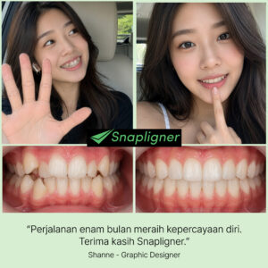 testimonial before after snapligner Shanne – Gigi crowding jadi rapi